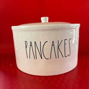 White Ceramic Pancake Storage Jar